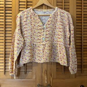 Simply Southern Yellow and White Floral Blouse